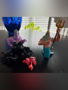 Disney The Little Mermaid Character Figure Set - Ursula, King Triton, Sebastian